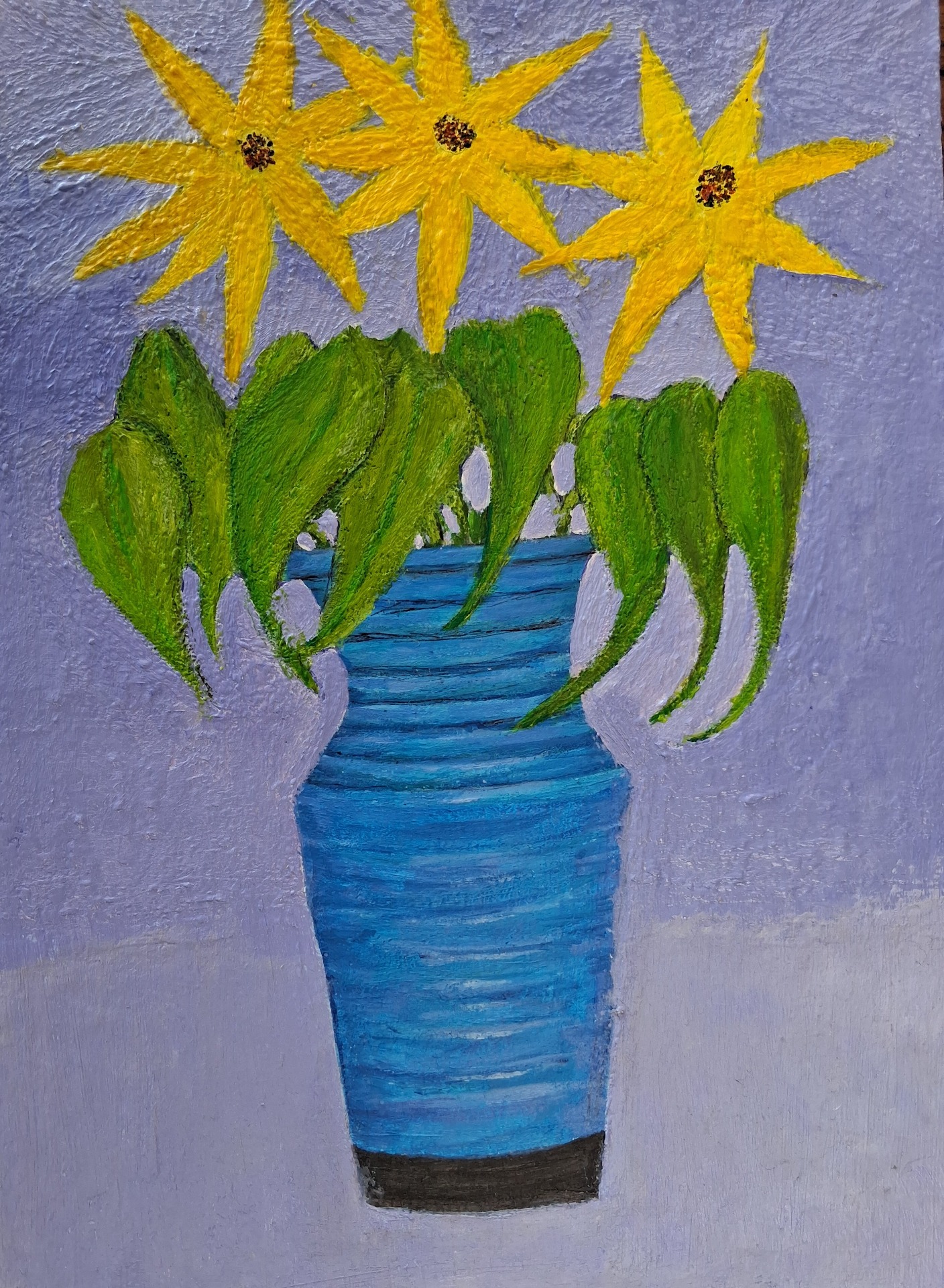 ‘Blue Vase, Yellow Flowers’ – Nadia Mitchell